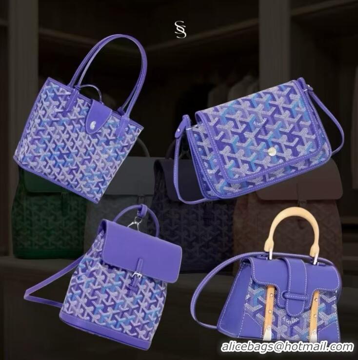 Promotional Goyard Goyardine Canvas Saigon Structure Nano Palladium Hardware 8006 Multicolored Blueberry Purple
