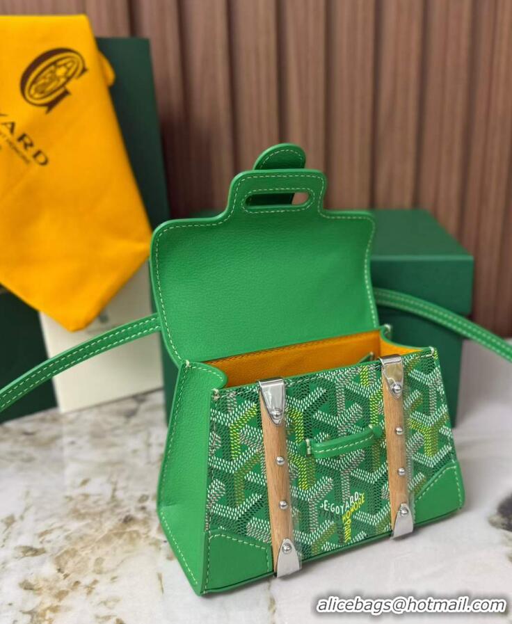 Shop Grade Goyard Goyardine Canvas Saigon Structure Nano Palladium Hardware 8006 Multicolored Meadow Green
