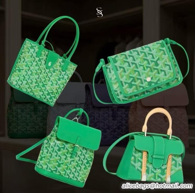 Shop Grade Goyard Goyardine Canvas Saigon Structure Nano Palladium Hardware 8006 Multicolored Meadow Green