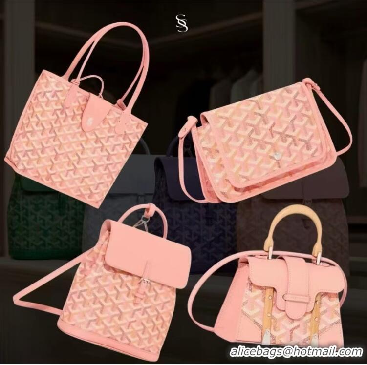 Well Crafted Goyard Goyardine Canvas Saigon Structure Nano Palladium Hardware 8006 Multicolored Powder Pink