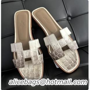 Good Quality Hermes Oran Crocodile Sandals 60702402