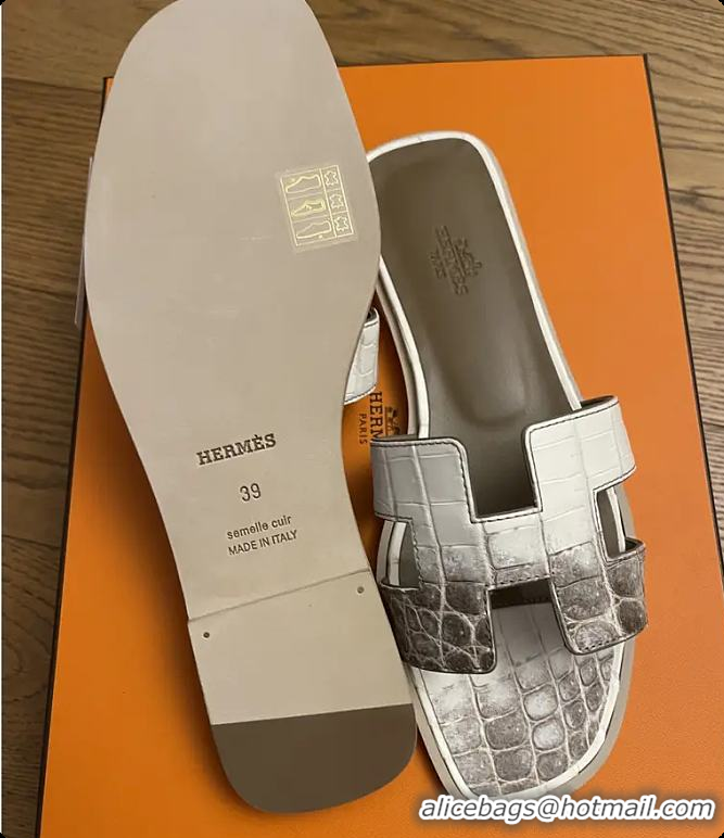Good Quality Hermes Oran Crocodile Sandals 60702402