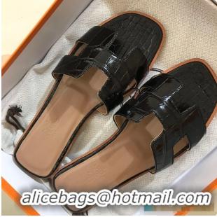 Best Product Hermes Oran sandal Black 60702402