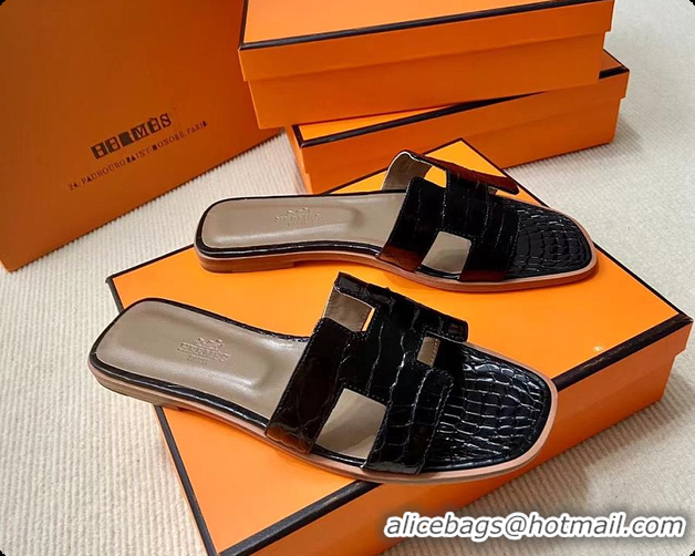 Best Product Hermes Oran sandal Black 60702402