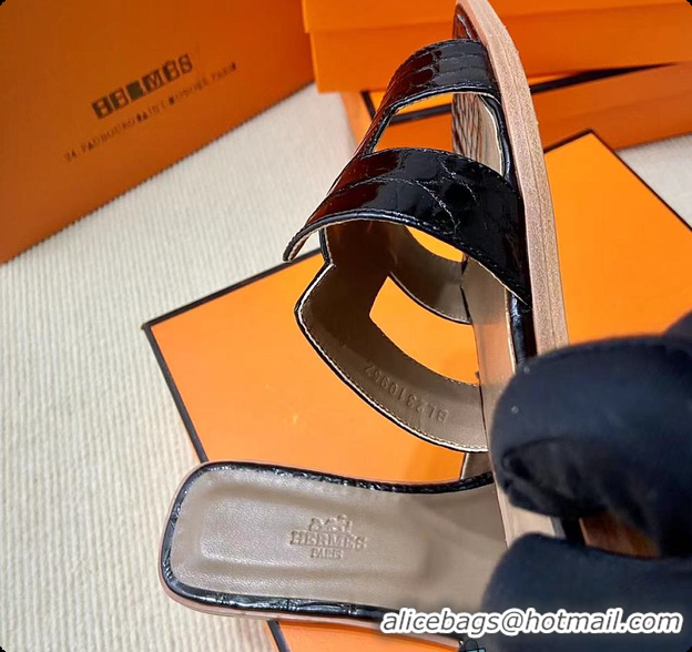 Best Product Hermes Oran sandal Black 60702402