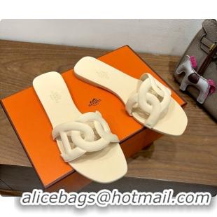 Best Price Hermes Aloha Sandals Cream 60702403