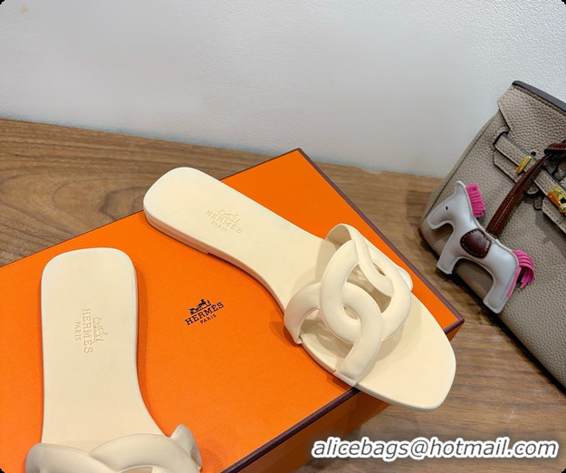 Best Price Hermes Aloha Sandals Cream 60702403