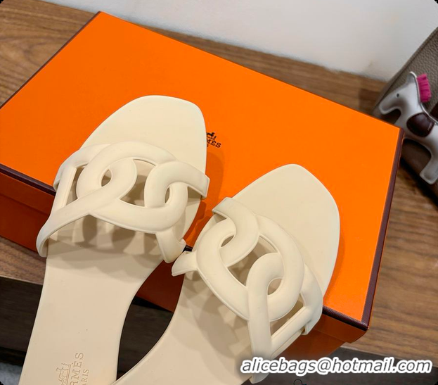 Best Price Hermes Aloha Sandals Cream 60702403