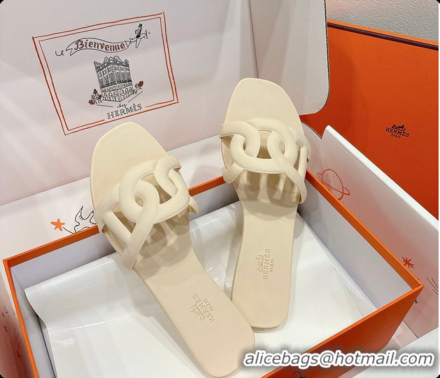 Best Price Hermes Aloha Sandals Cream 60702403