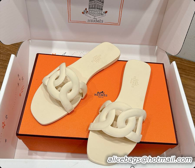 Best Price Hermes Aloha Sandals Cream 60702403