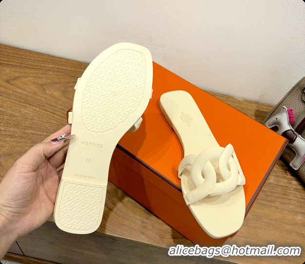 Best Price Hermes Aloha Sandals Cream 60702403