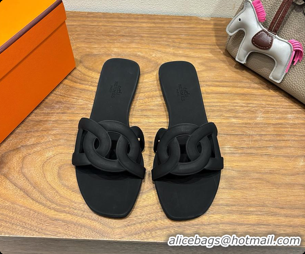 Good Product Hermes Aloha Sandals Black 60702403