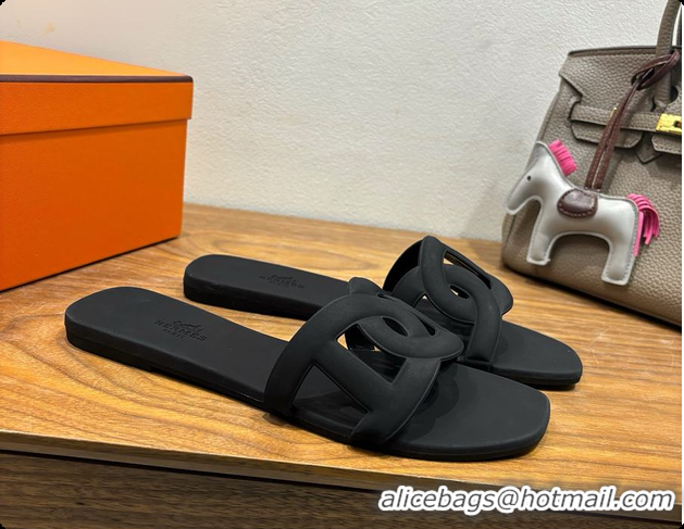 Good Product Hermes Aloha Sandals Black 60702403