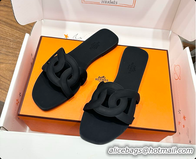 Good Product Hermes Aloha Sandals Black 60702403