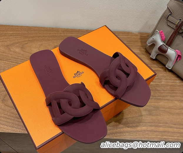 Luxurious Hermes Aloha Sandals burgundy 60702403