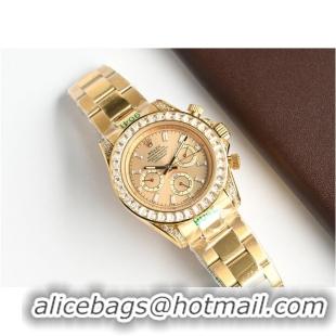 Unique Discount Rolex Cosmograph Daytona 40mm Golden Diamond-Set Dial R1258