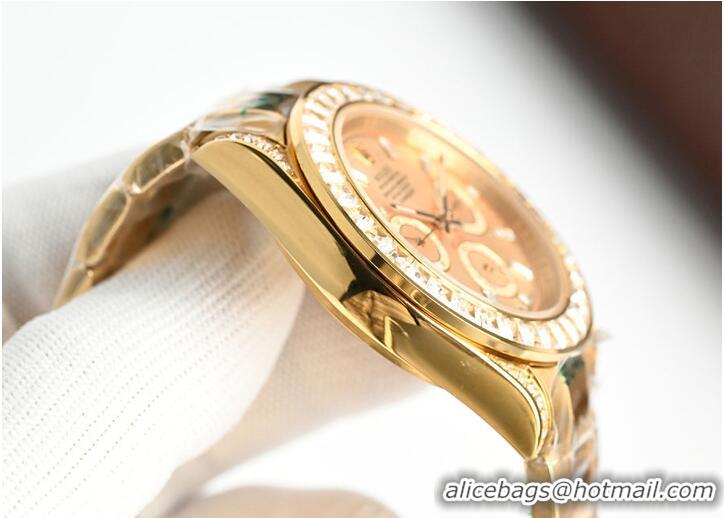 Unique Discount Rolex Cosmograph Daytona 40mm Golden Diamond-Set Dial R1258