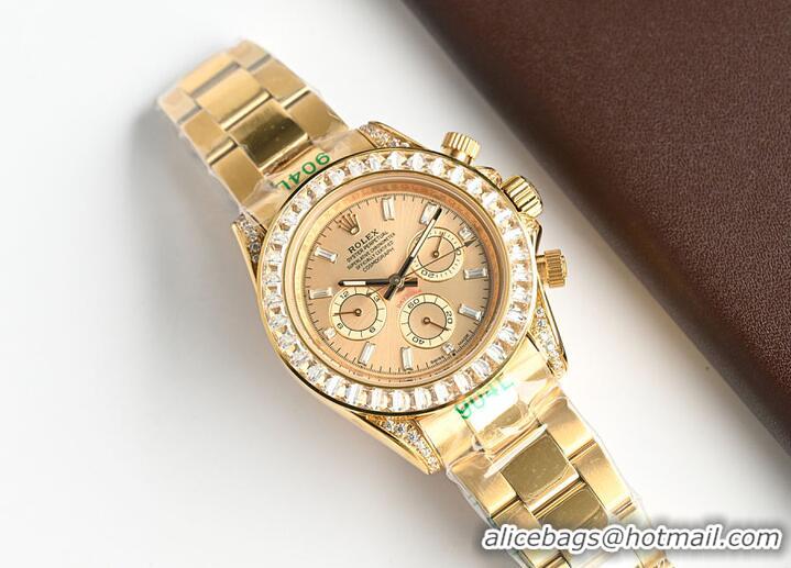 Unique Discount Rolex Cosmograph Daytona 40mm Golden Diamond-Set Dial R1258