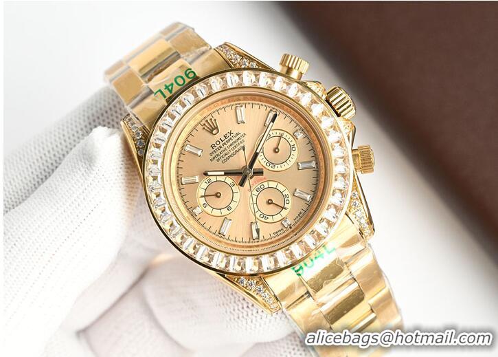 Unique Discount Rolex Cosmograph Daytona 40mm Golden Diamond-Set Dial R1258