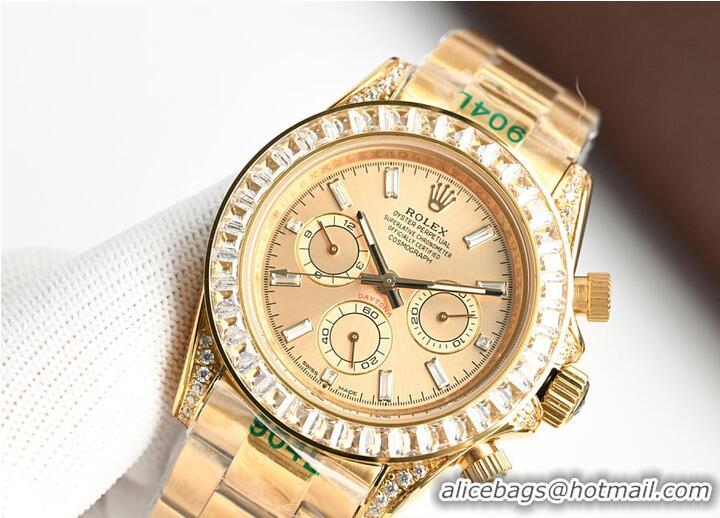 Unique Discount Rolex Cosmograph Daytona 40mm Golden Diamond-Set Dial R1258