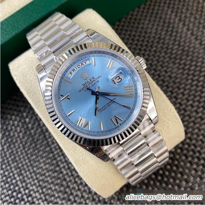 Super Quality Rolex Day-Date 40mm Platinum R1271 Ice Blue