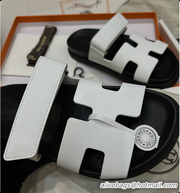 Shop Duplicate Hermes Chypre sandal Blanc 60702405