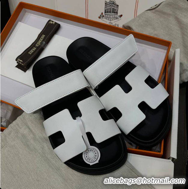 Shop Duplicate Hermes Chypre sandal Blanc 60702405