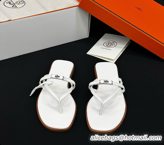 Duplicate Hermes Miss Sandal Blanc 60702408