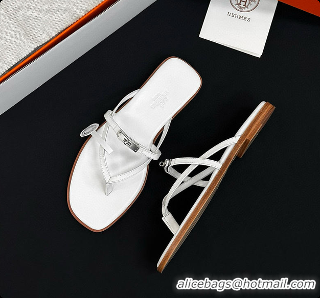 Duplicate Hermes Miss Sandal Blanc 60702408