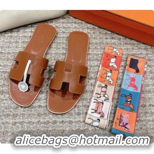 Top Grade Hermes Sandals Brown 60702409