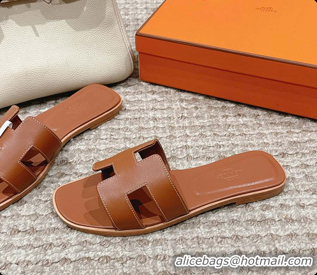 Top Grade Hermes Sandals Brown 60702409