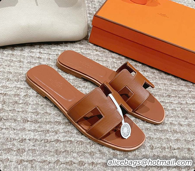 Top Grade Hermes Sandals Brown 60702409