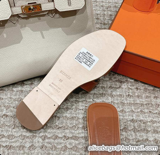 Top Grade Hermes Sandals Brown 60702409