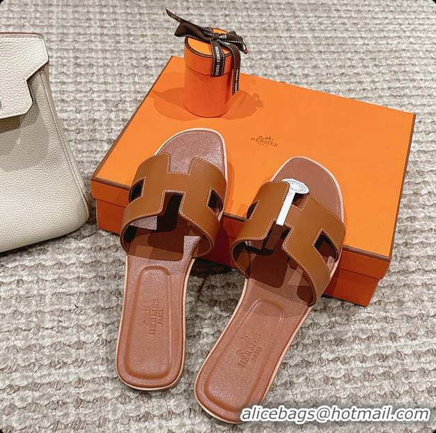 Top Grade Hermes Sandals Brown 60702409