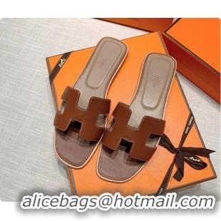 Durable Hermes Slippers Brown 60702410