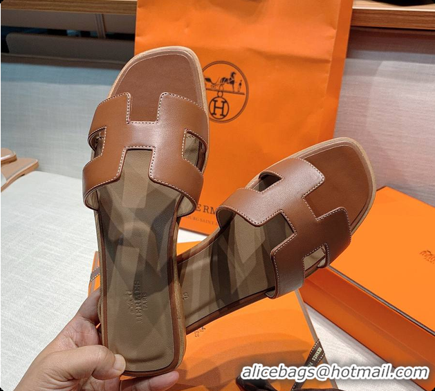 Durable Hermes Slippers Brown 60702410