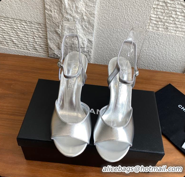 Stylish Chanel 25 Métiers d’art Sandals/Heels Lambskin Silver 60702504