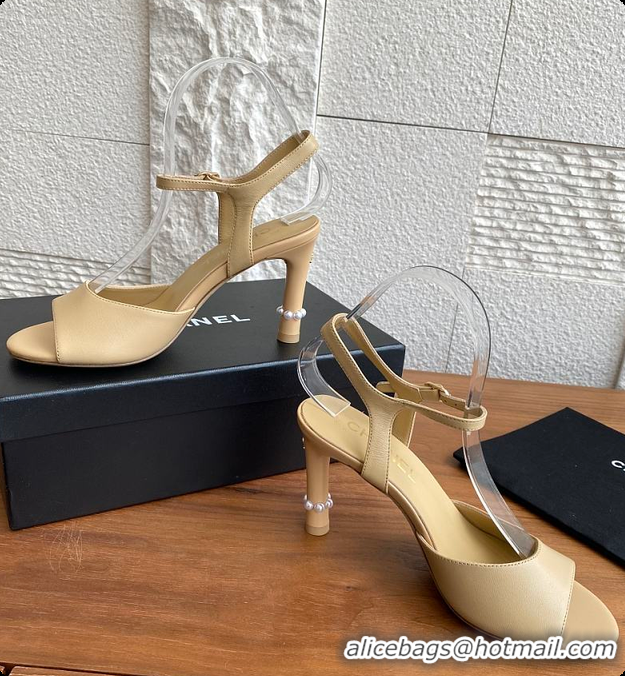 Discount Chanel 25 Métiers d’art Sandals/Heels Lambskin Camel Beige 60702504