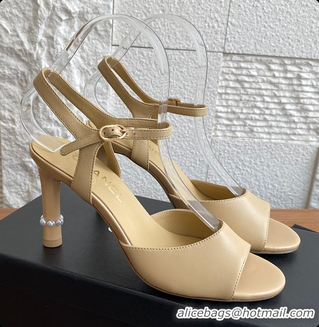 Discount Chanel 25 Métiers d’art Sandals/Heels Lambskin Camel Beige 60702504