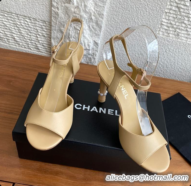 Discount Chanel 25 Métiers d’art Sandals/Heels Lambskin Camel Beige 60702504