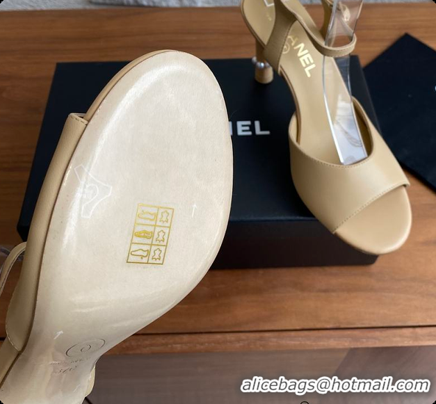 Discount Chanel 25 Métiers d’art Sandals/Heels Lambskin Camel Beige 60702504