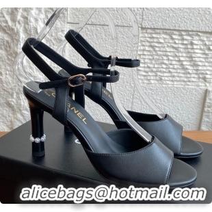 Pretty Style Chanel 25 Métiers d’art Sandals/Heels Lambskin Black 60702504