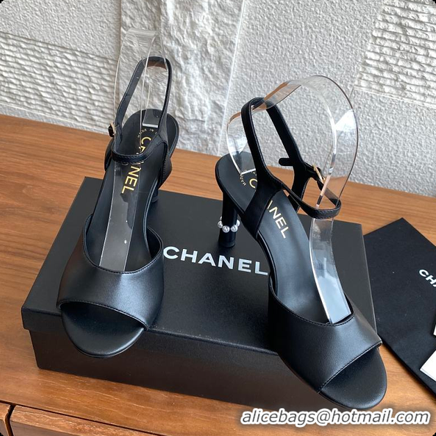 Pretty Style Chanel 25 Métiers d’art Sandals/Heels Lambskin Black 60702504