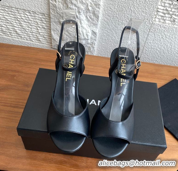 Pretty Style Chanel 25 Métiers d’art Sandals/Heels Lambskin Black 60702504