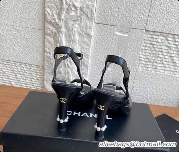 Pretty Style Chanel 25 Métiers d’art Sandals/Heels Lambskin Black 60702504