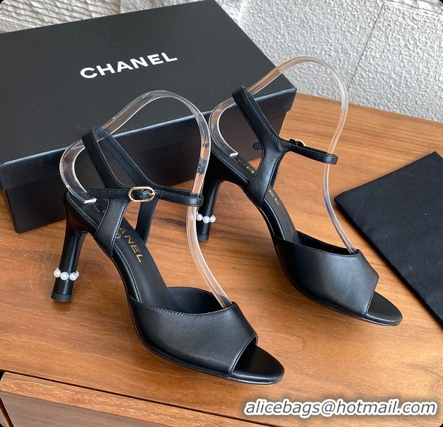 Pretty Style Chanel 25 Métiers d’art Sandals/Heels Lambskin Black 60702504