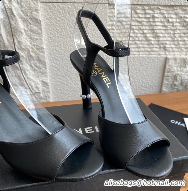 Pretty Style Chanel 25 Métiers d’art Sandals/Heels Lambskin Black 60702504