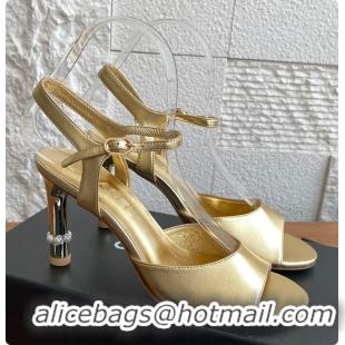 Top Grade Chanel 25 Métiers d’art Sandals/Heels Lambskin Gold 60702504