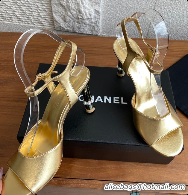 Top Grade Chanel 25 Métiers d’art Sandals/Heels Lambskin Gold 60702504
