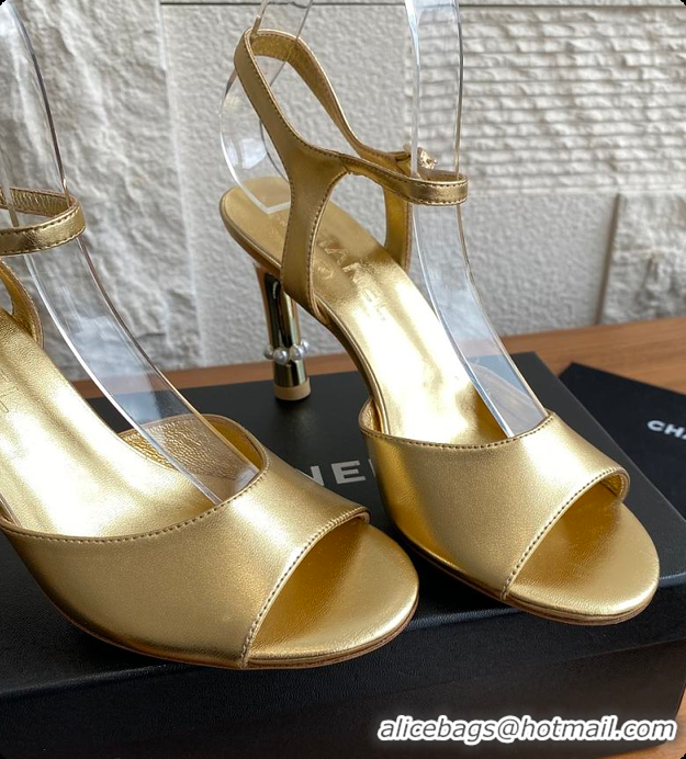 Top Grade Chanel 25 Métiers d’art Sandals/Heels Lambskin Gold 60702504